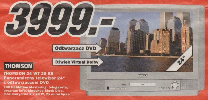 Reklama telewizora Thomson 24 z DVD i Virtual Dolby za 3999 zł