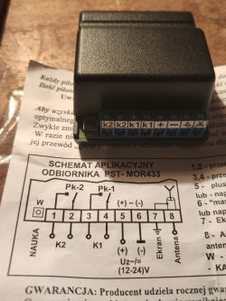 Proteco Q60S + odbiornik radiowy PST 433FN - podłączenie Proteco Q60S + odbiornik radiowy PST 433FN - podłączenie