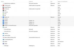 Lista aplikacji w autostarcie systemu Windows z informacją o stanie i wpływie na uruchamianie.