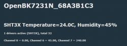 SHT3X sensor information panel with temperature 24.0°C and humidity 45%.