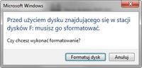 HDD WDC WD7500AADS-00M2B0 - prośba o sformatowanie dysku