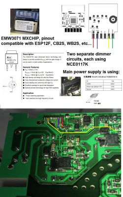 EMW3071 WiFi Module and Circuit Board Image of the EMW3071 MXCHIP WiFi module and circuit board with description.