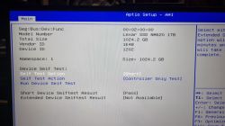 Ustawienia BIOS-u z informacjami o dysku SSD Lexar NM620 1TB.