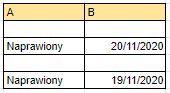 Excel - Google Sheets - blokowanie daty przy konkretnej wartości.