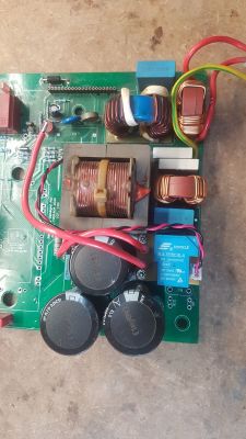 Circuit board with electronic components.