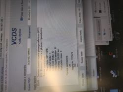Zrzut ekranu z programu diagnostycznego VCDS pokazujący kody błędów dotyczące problemu z prawym reflektorem w Skodzie Octavia 2 RS z 2007 roku.