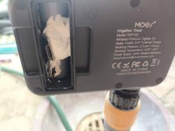 Modified Moes Irrigation Timer Moes irrigation timer with internal modification using silicone.