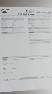 Kyocera 1020D - kresek po czyszczeniu, toner się sypie
