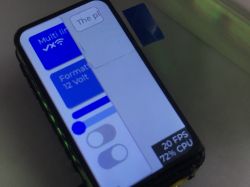 Wyświetlacz LCD 1.47 cala z testowym interfejsem UI i informacją o FPS i CPU