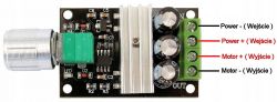 Sterownik PWM z wejściami i wyjściami z opisami