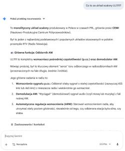 Zrzut ekranu z odpowiedzi AI na pytanie o układ scalony UL1111 z opisem jego funkcji