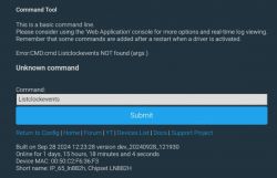 Screenshot of a command tool with error Listclockevents NOT found.