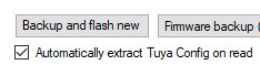 Screenshot showing buttons “Backup and flash new” and “Firmware backup”