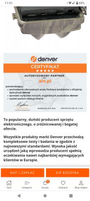 Certificate of authorized partner for ale.pl issued by Denver.