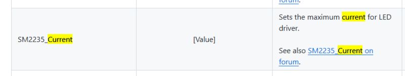 Table section with entry SM2235_Current and highlighted word “current”