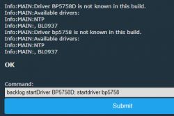 Screenshot of a user interface showing driver information and a text command.