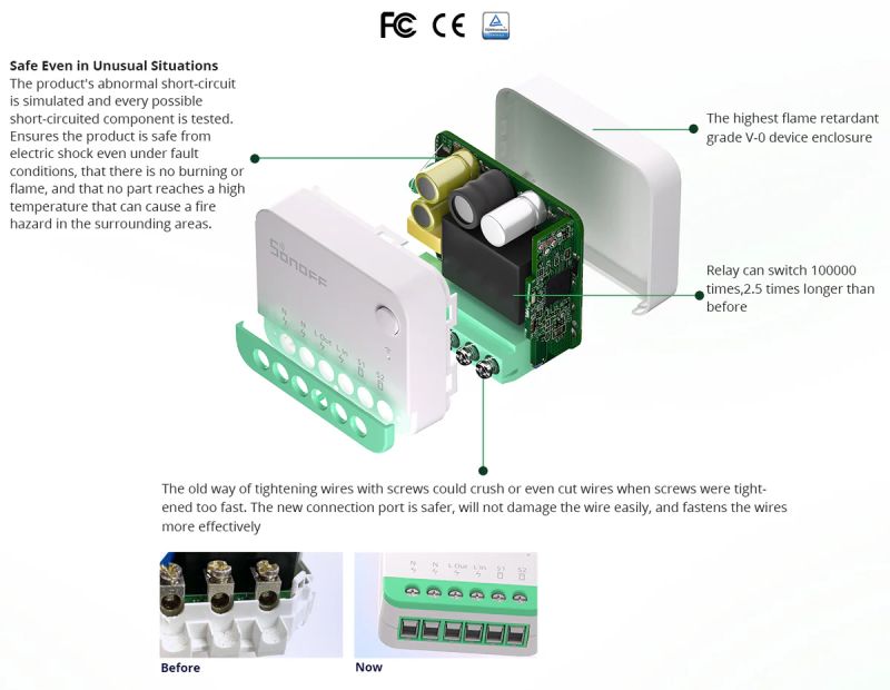 Tiny Sonoff Mini R4 M relay - compatible with Matter, but not reprogrammable