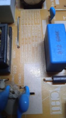 Close-up of the BN44-00872B power board with visible components and markings.