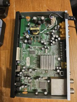 Interior of Cabletech URZ0083 DVB-T decoder showing main circuit board