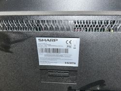 Sharp LC-40CFG6452E TV Label Information label on the back cover of the Sharp LC-40CFG6452E TV.