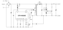 Schemat zasilacza impulsowego z układem STR-W6200D i wtórną diodą prostowniczą
