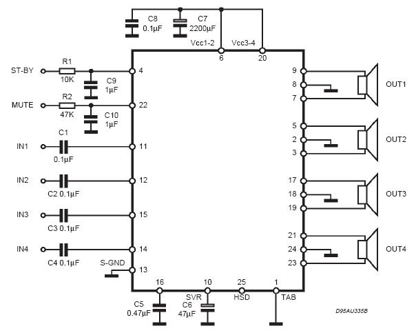 Wzmacniacz TDA7560 schemat. - elektroda.pl