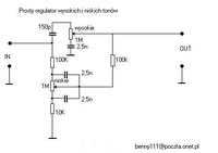 Prosty regulator niskich i wysokich tonów