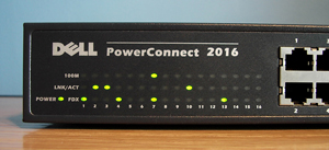 Dell PowerConnect 2016 - diody świecą, brak połączenia z siecią