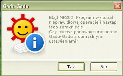 Komunikat błędu przy uruchamianiu GG po zawieszeniu komputera