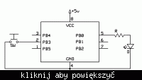 ATtiny13 - dioda świeci ciągle, brak reakcji na przycisk PB3