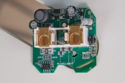 Smart Plug Circuit Board View of a smart plug circuit board with electronic components.