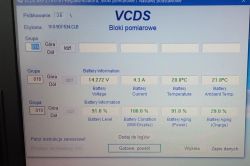 Audi A3 8p 1,6 105 - 01598 - Napięcie akumulatora jazdy