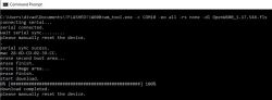 Flashing W600 Module in Console Console screen during flashing of W600 module.