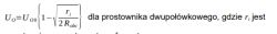 Wyliczanie parametrów mostka Graetza: Częstotliwość tętnień, napięcie biegu jałowego i wyjściowe