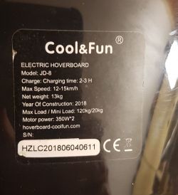 Hoverboard Cool&Fun JD-8 - deskorolka elektryczna, na jakie jest napięcie?