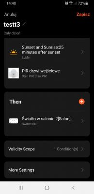A screen of an automation app showing rule setup.