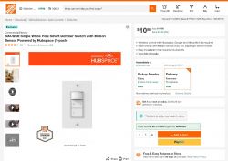 Smart Light Dimmer Switch with Motion Sensor Offer Web page showcasing a smart light dimmer switch with motion sensor.