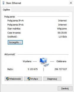 Przepustowość łącza jest dużo wolniejsza niż powinna/wolniejsza niż na innym PC