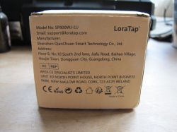 LoraTap SP800WJ-EU Plug Packaging Packaging of LoraTap plug model SP800WJ-EU