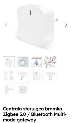 Biała centrala sterująca Zigbee 3.0 z wtykiem do gniazdka ściennego