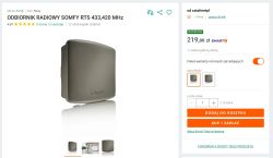 Odbiornik radiowy Somfy RTS w kolorze szarym na stronie sklepu internetowego