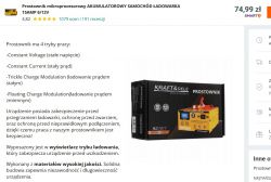Zdjęcie prostownika mikroprocesorowego Kraft & Dele Professional KD1917 z opisanymi funkcjami i ceną.