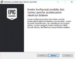 Błąd instalacji Epic Games Launcher.