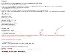 Screenshot of the WT5 Tuya LED controller specifications and description with highlights.
