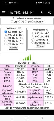 Lokalizacja ZTE MF258K pomiędzy dwoma BTS-ami vs. odizolacja oraz wybór anteny LTE Signaflex