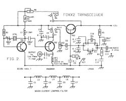 Schemat transceivera FOXX2 z filtrem dolnoprzepustowym