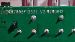 Close-up of a circuit board with markings.