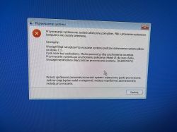 Komunikat błędu systemu Windows podczas próby przywracania systemu.