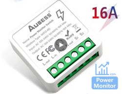AUBESS 16A smart switch module with power monitoring.
