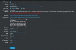 Zrzut ekranu ustawień wtyczki Dingtian Relay w Domoticz